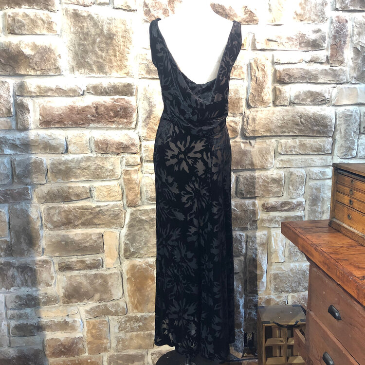 Tadashi Black Velvet Gown, Size S