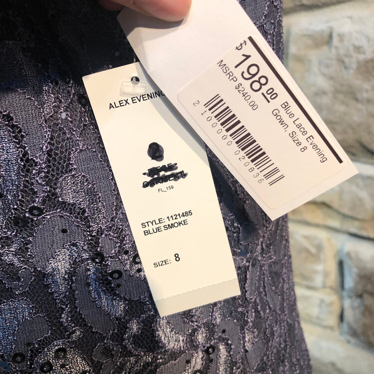 Faviana Ice Blue Chiffon Ruched Gown, Size 10