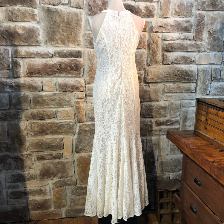 Faviana Ice Blue Chiffon Ruched Gown, Size 10