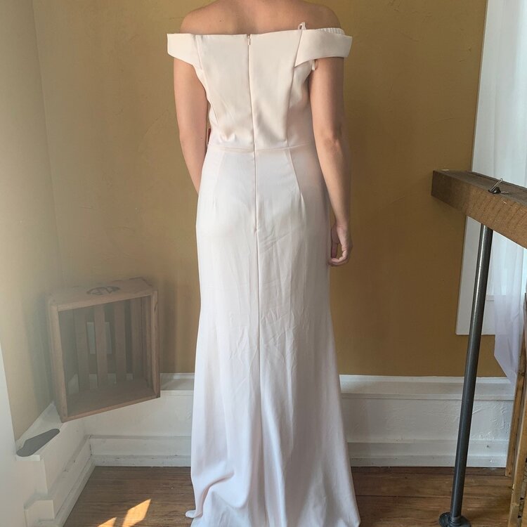 Carmen Marc Valvo Pink Off The Shoulder Evening Gown, Size 10