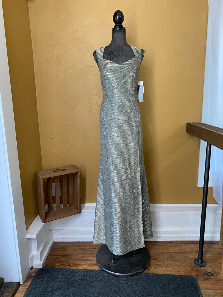 La Scala Gold and Silver Long Shimmer Dress, Size M