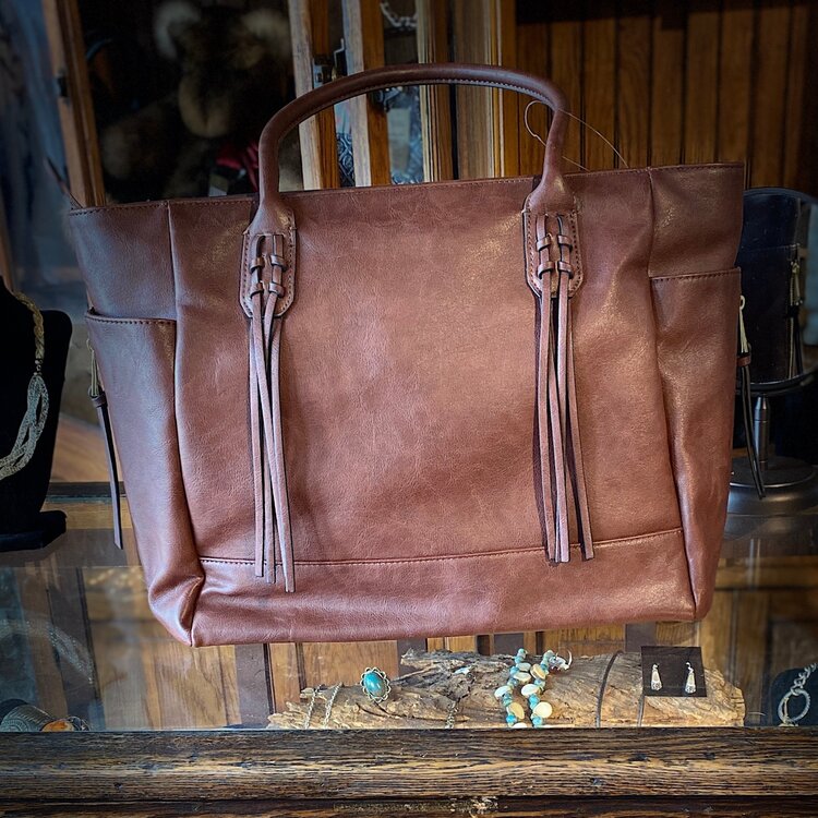 Brown Fringe Handbag