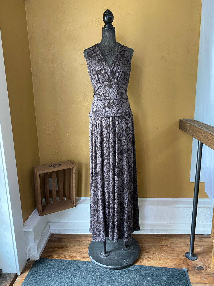 Nine West Floral Lace V-Neck Dress, Size 16