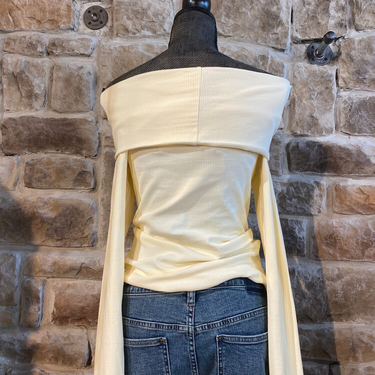 Listicle Yellow Off Shoulder Long Sleeve