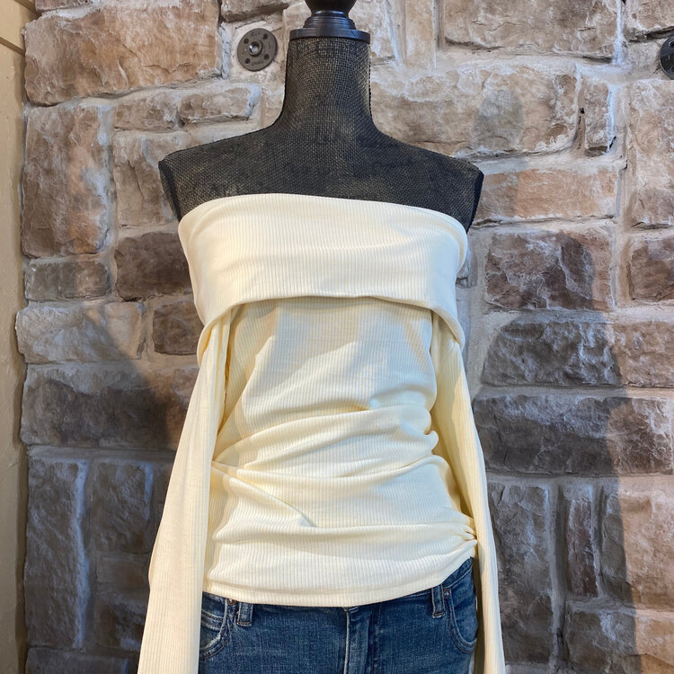 Listicle Yellow Off Shoulder Long Sleeve