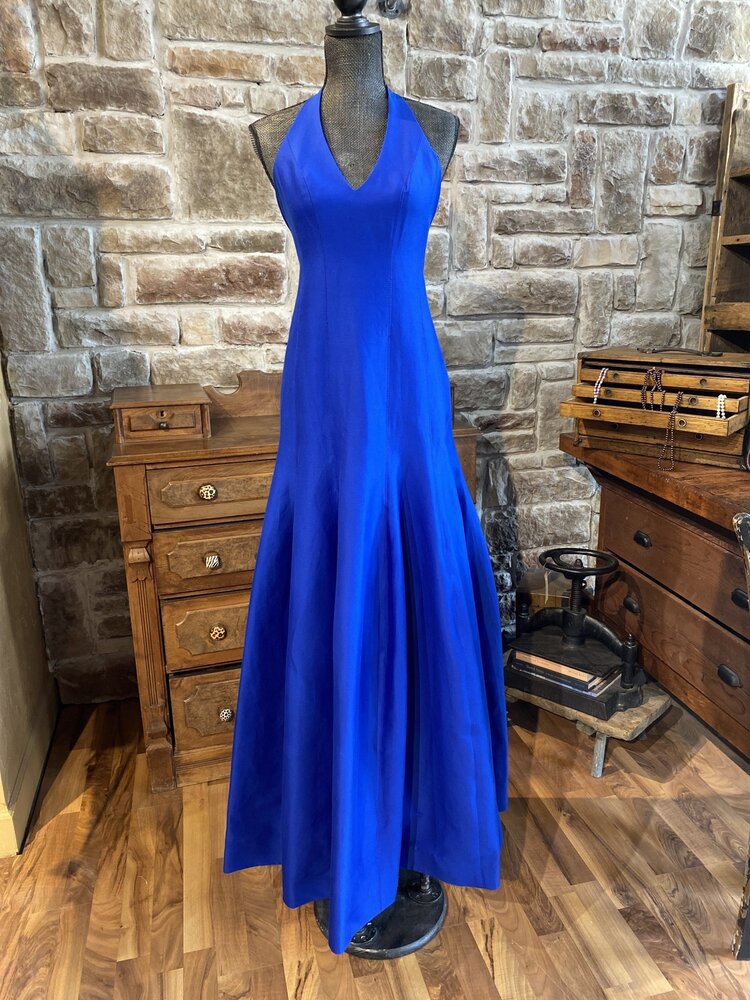 Halston Halter Ballgown with Scoop Neck