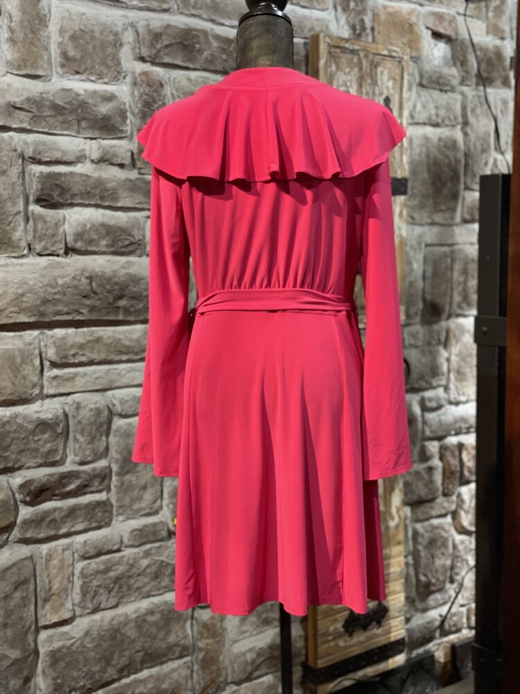 Taylor Fuchsia Pink Wrap Dress