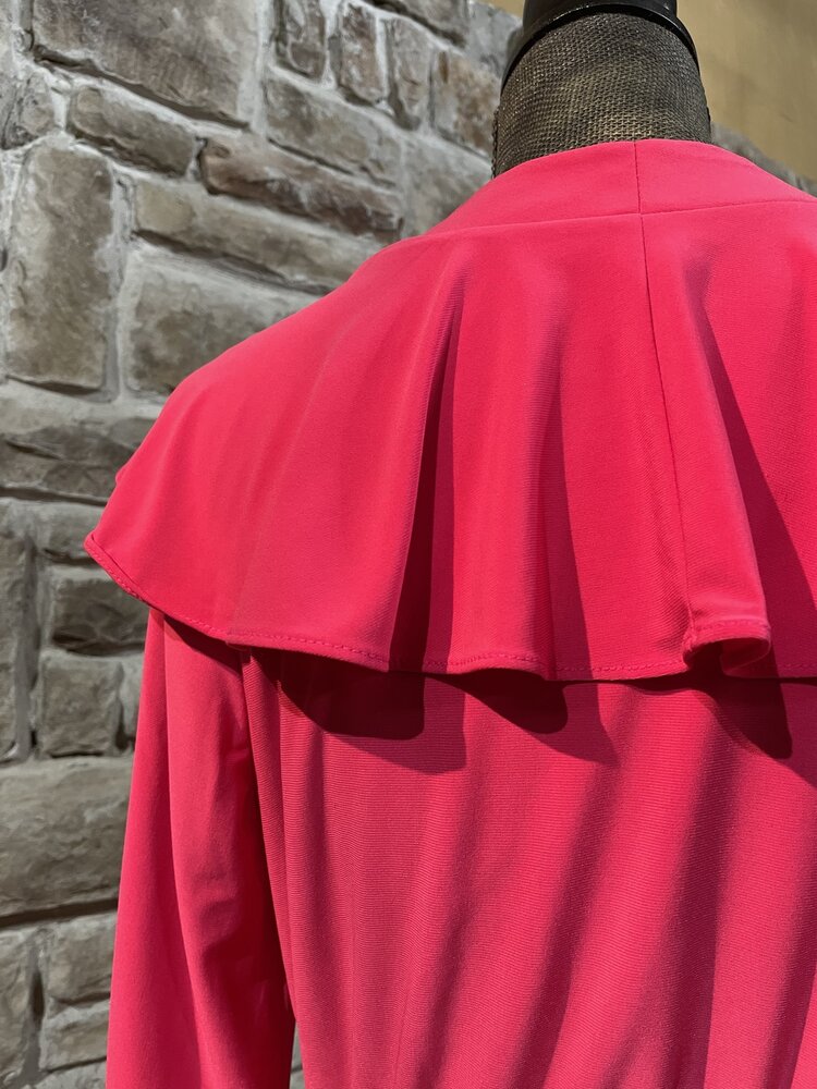 Taylor Fuchsia Pink Wrap Dress