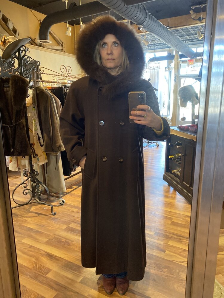 Brown Wool Fox Collar, Size L