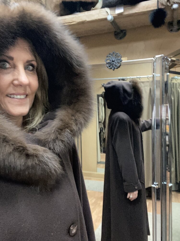 Brown Wool Fox Collar, Size L