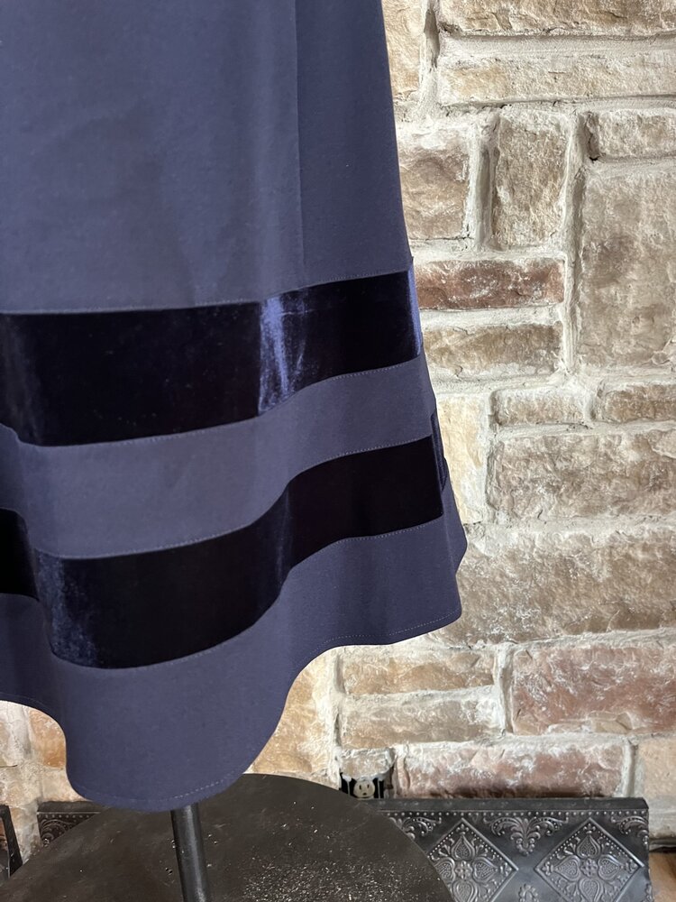 Jessica Howard Navy W/ Velvet Striping Dress, Size 20W