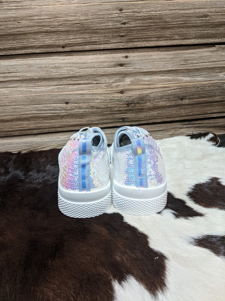 White Sequined Sneakers
