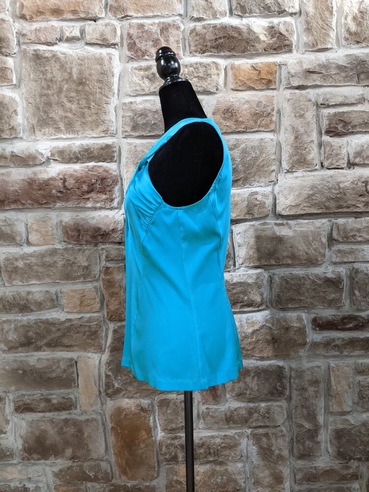 Caché Aqua Silk Twist Front Top, Size M