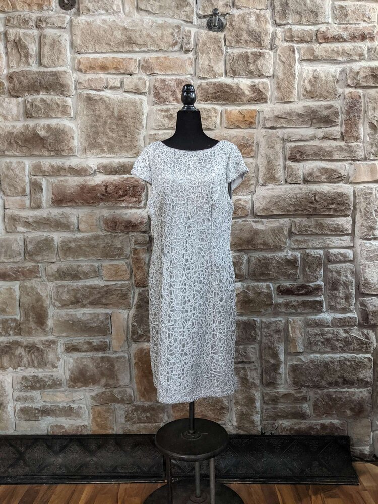 Silver Illusion Dress, Size 16