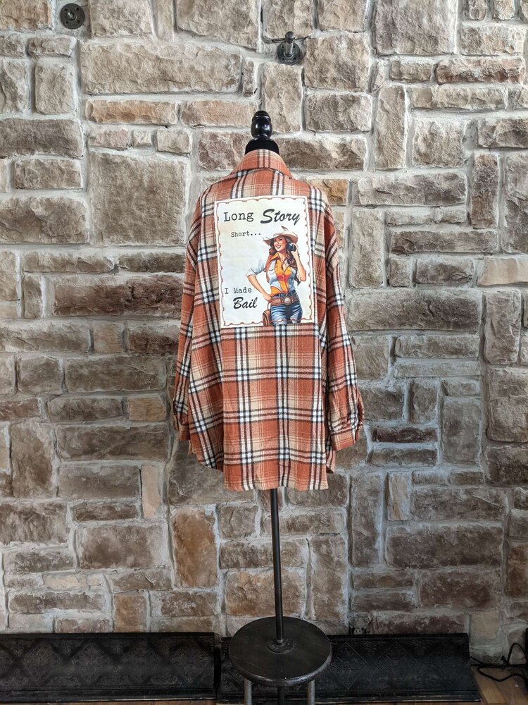 Rust Plaid Shacket - Long Story Short