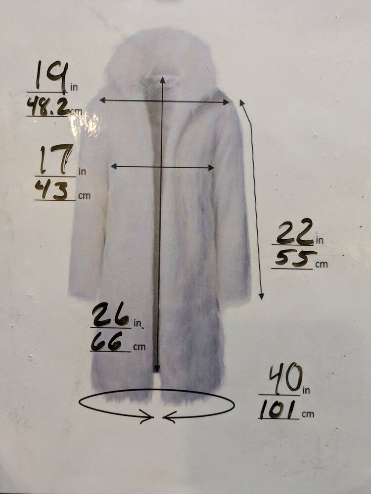 Lakritz & Bein Crystal Dyed Frost Fox Jacket w/Diagonal Cut Sleeves, Size S/M