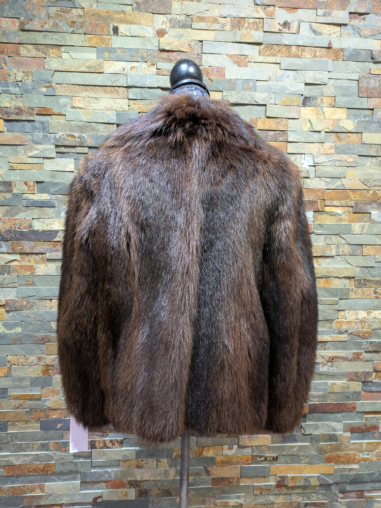 Mahogany-Dyed Raccoon Jacket, Size S