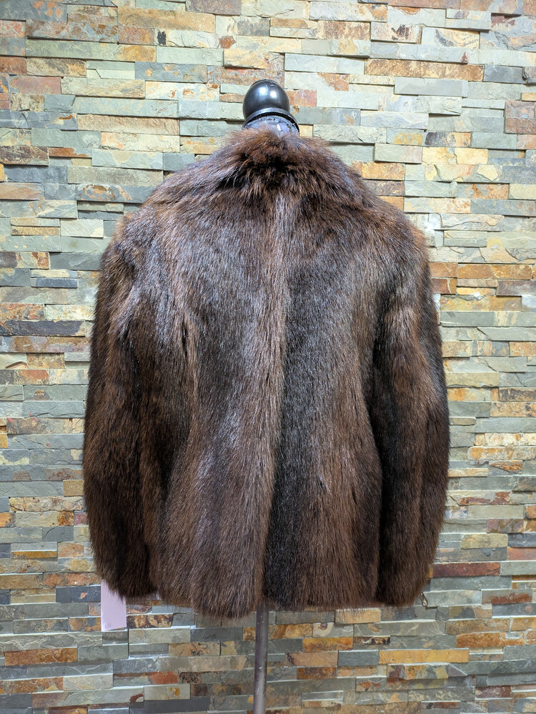 Mahogany-Dyed Raccoon Jacket, Size S