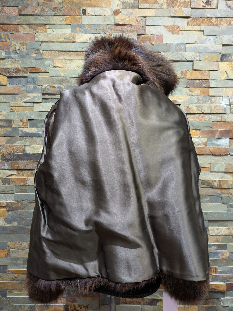 Mahogany-Dyed Raccoon Jacket, Size S