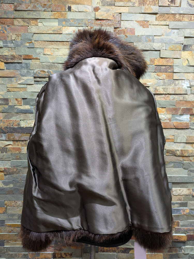 Mahogany-Dyed Raccoon Jacket, Size S