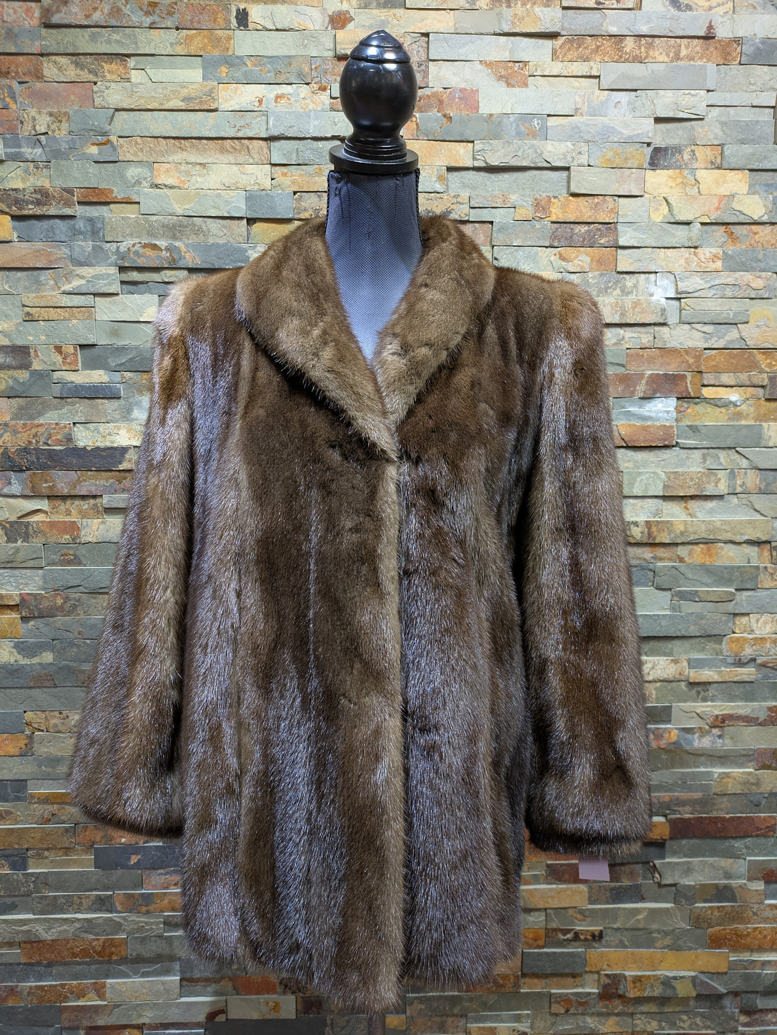Brown Mink Coat, Size S - Elements Unleashed