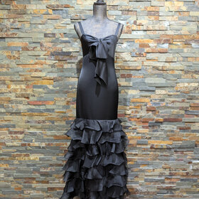 Ralph Lauren Black Full-Length Bow Mermaid Gown, Size 2