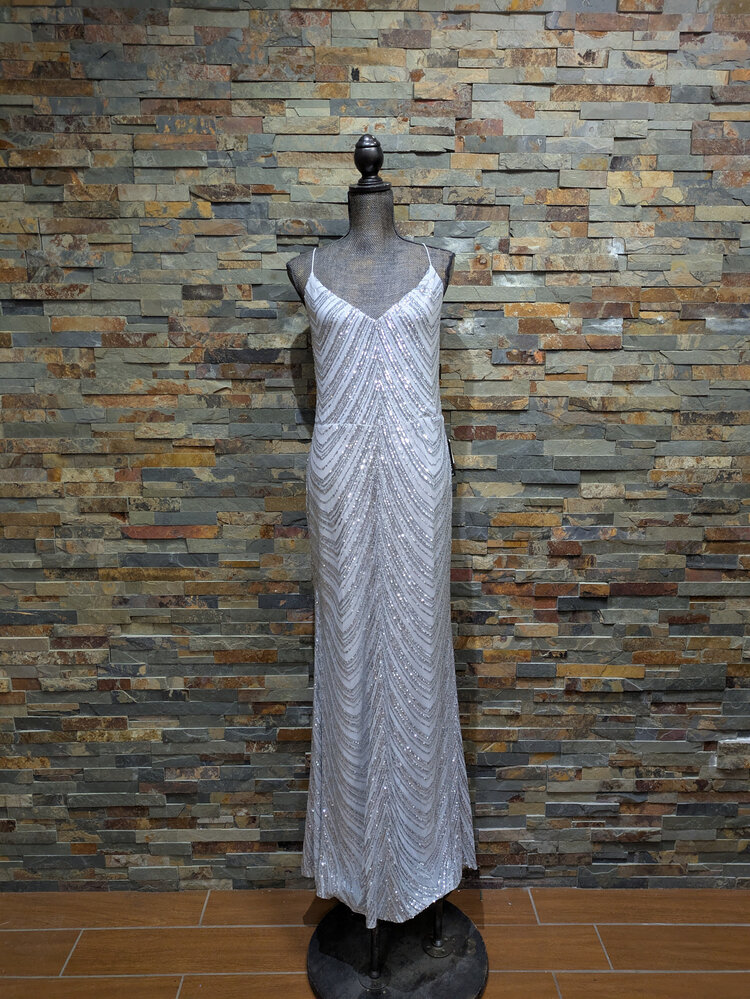 B. Darlin Silver Elegant Formal Gown, Size 16W