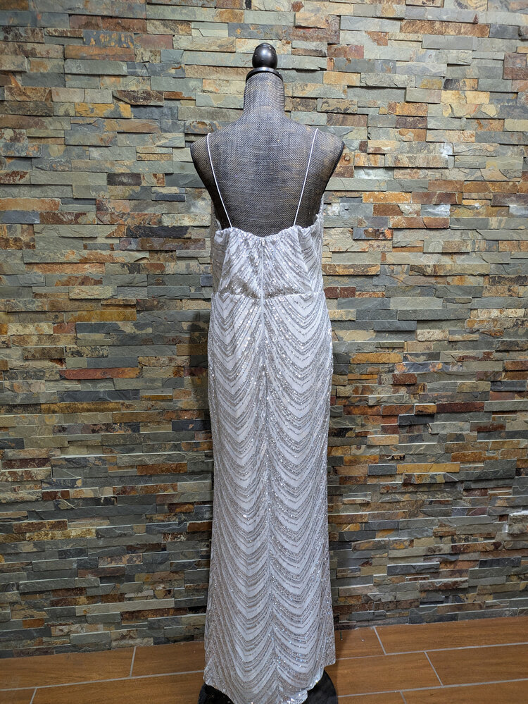 B. Darlin Silver Elegant Formal Gown, Size 16W