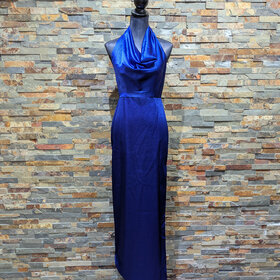 Aidan Mattox Royal Sapphire Satin Cowl Gown, Size 2