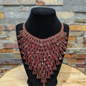Gold & Red Layered Necklace