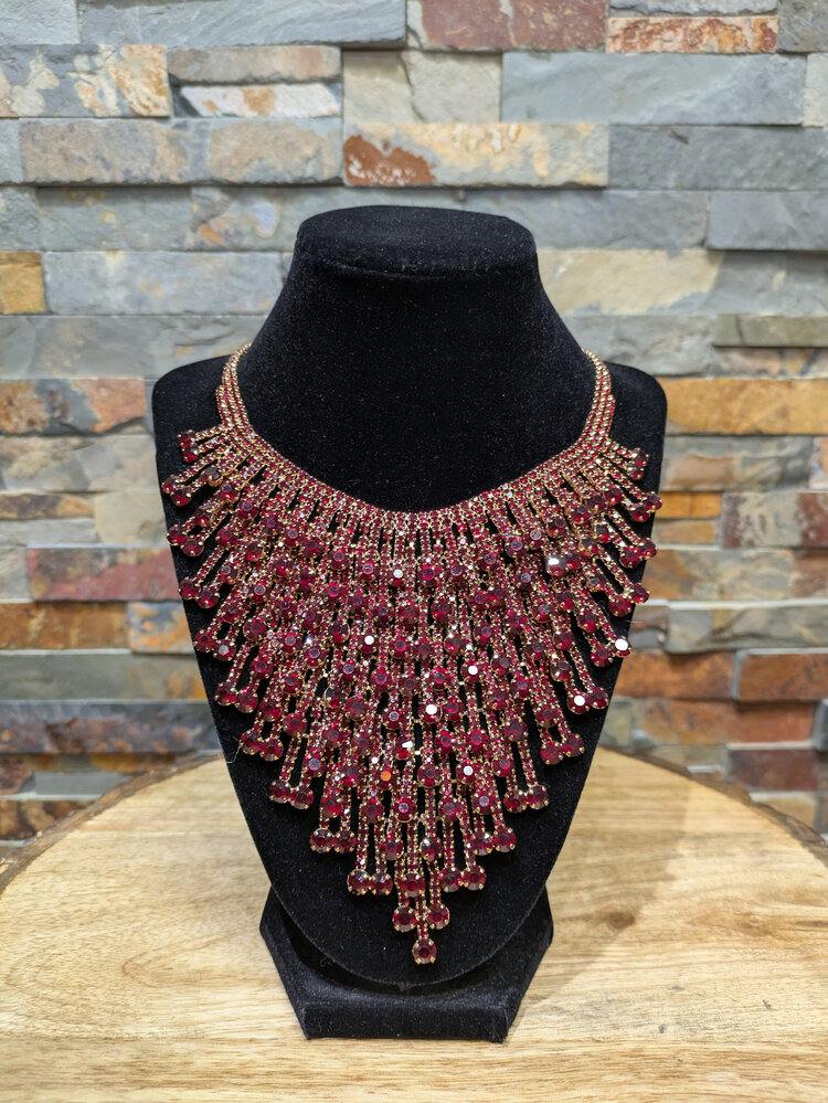 Gold & Red Layered Necklace