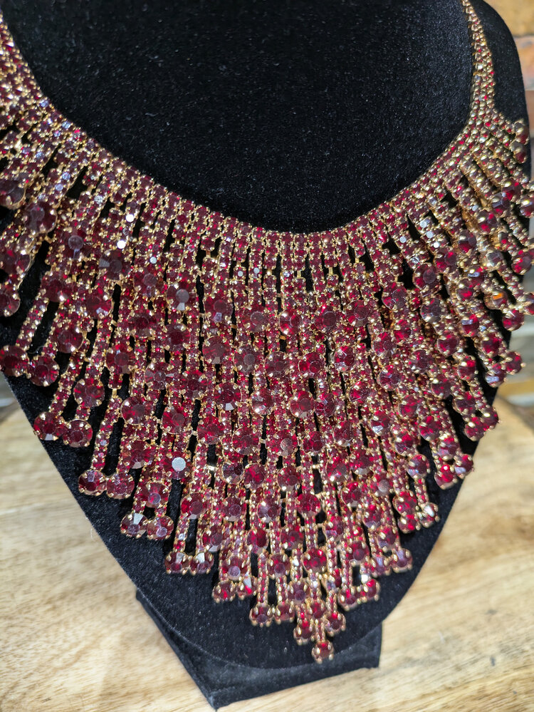 Gold & Red Layered Necklace