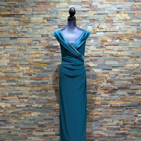 Ralph Lauren Emerald Sleeveless Formal Gown, Size 16
