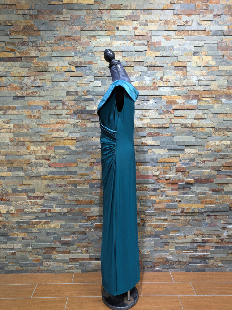 Ralph Lauren Emerald Sleeveless Formal Gown, Size 16
