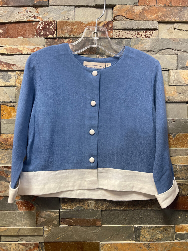 Blue with White Trim Jacket, Size 2T