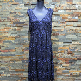 Adrianna Papell Purple w/ Black Floral Lace Dress, Size 14
