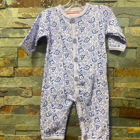 Purple Floral Longsleeve Romper, Size 3M