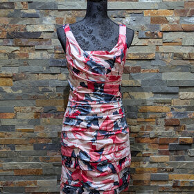 Pink & Blue Ruffled Short Dress, Size 8