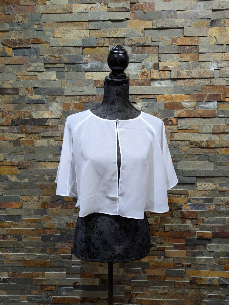 White Sheer Capelet, Size O/S