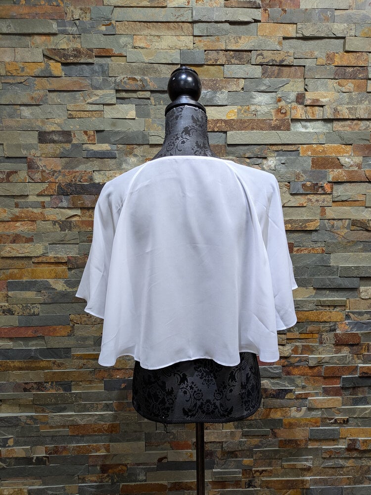 White Sheer Capelet, Size O/S