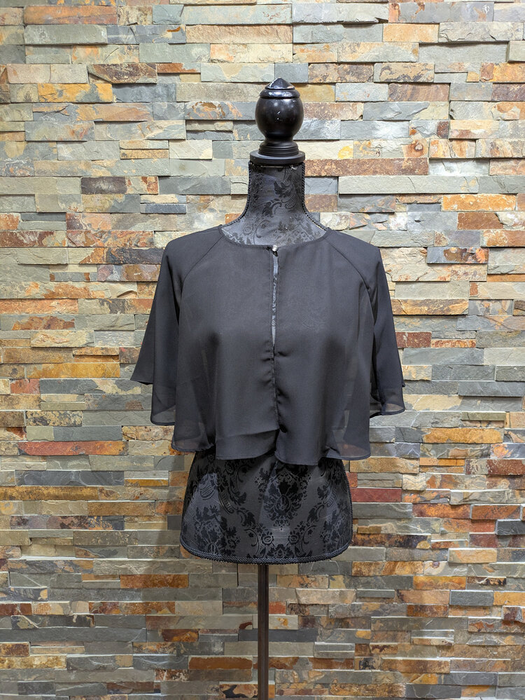 Black Sheer Capelet, Size O/S