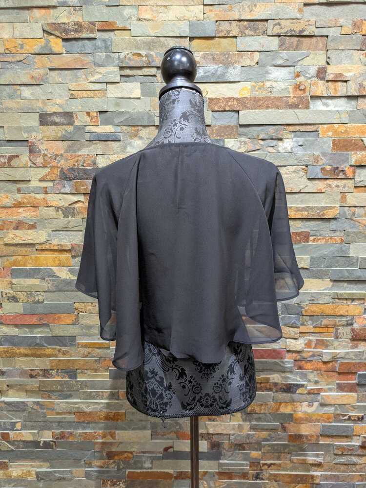 Black Sheer Capelet, Size O/S