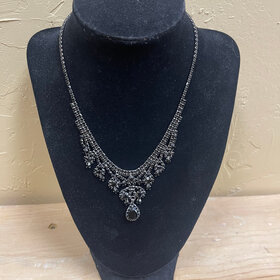 Wona Trading Black Thunder Teardrop Necklace