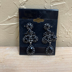 Wona Trading Black Thunder Teardrop Earrings