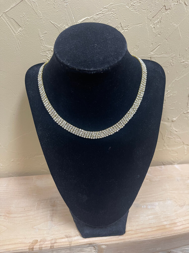 Wona Trading Gold CZ Falling Rain Necklace