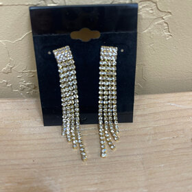 Wona Trading Gold CZ Falling Rain Earrings