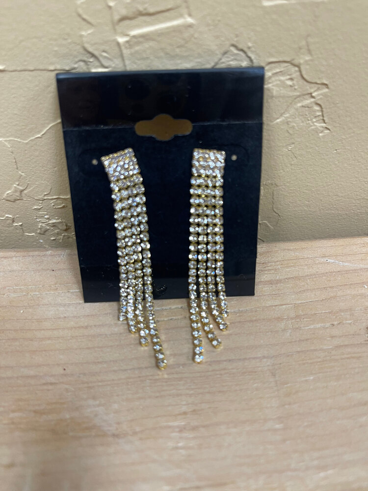 Wona Trading Gold CZ Falling Rain Earrings