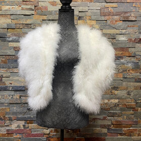 White Vintage Turkey Feather Bolero Jacket