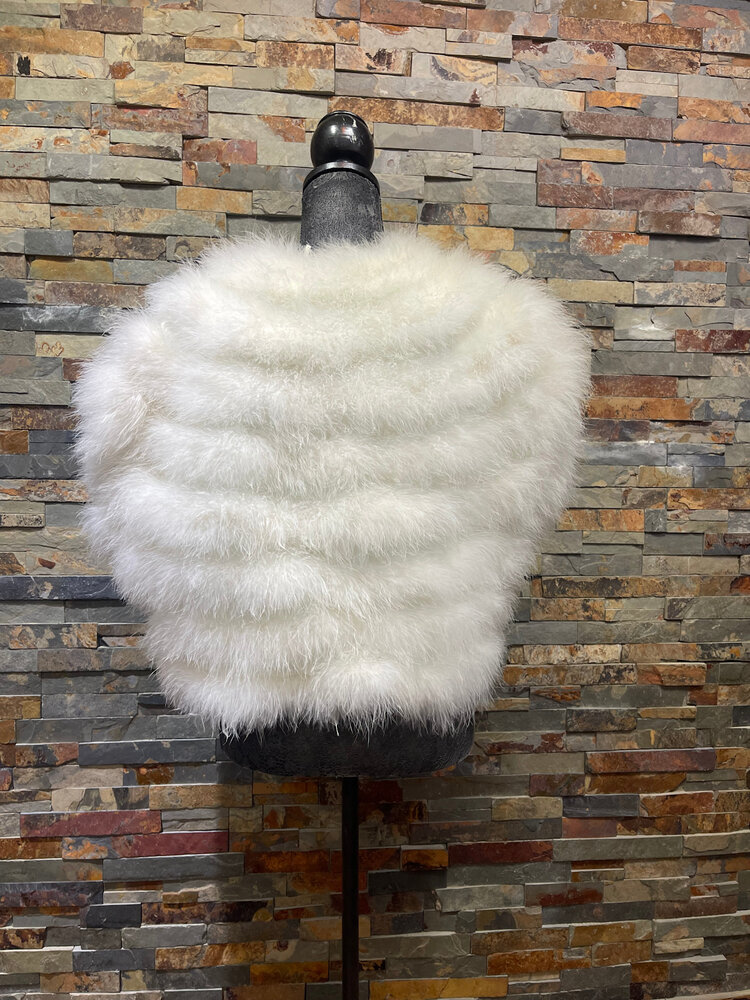 White Vintage Turkey Feather Bolero Jacket