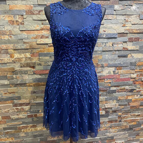 Aidan Mattox Royal Sequin on Navy Cocktail Dress, Size 4